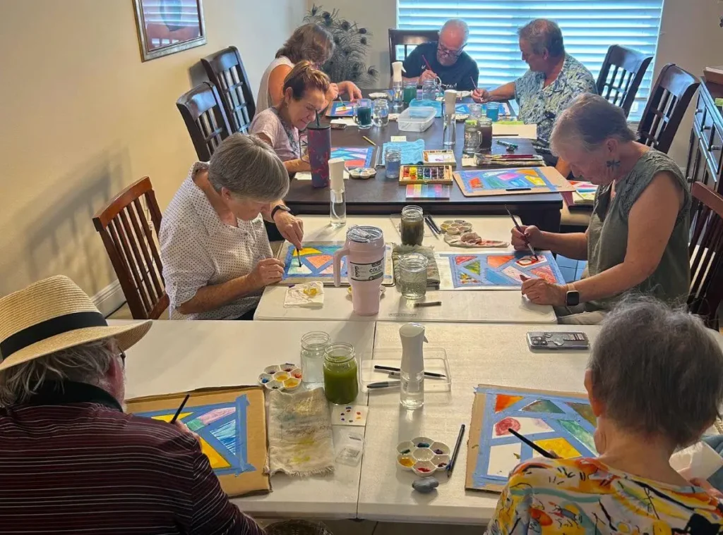 Family painting party with the founders of Blossom Pie - hand-designed greeting cards, delivered monthly.