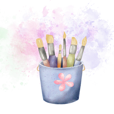 Graphic representing Blossom Pie artistry: Hand-designed greeting card prints created without digital tools.