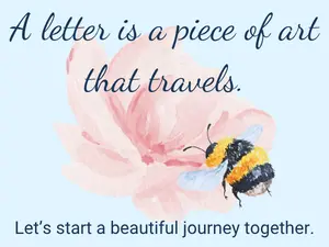 Watercolor bumblebee visits a flower, inviting you to start your journey as a greeting card club subscriber.