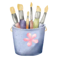 Graphic representing Blossom Pie artistry: Hand-designed greeting card prints created without digital tools.