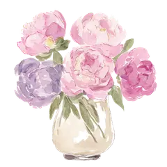 Watercolor vase of flowers - boutique feel without boutique price tag.