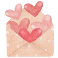 Envelope with hearts - you'll always be prepared with the perfect card.