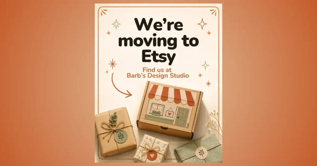 Moving to Etsy sign.